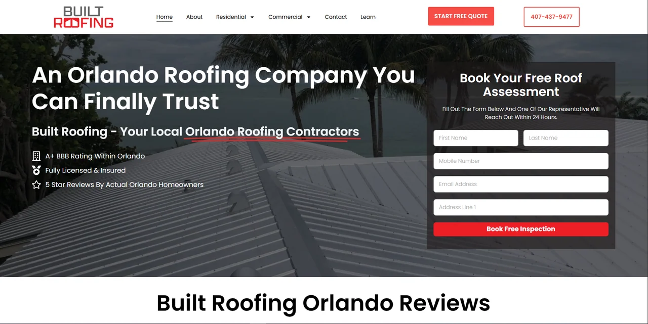 Built Roofing — site antigo, antes da reforma SIGNA